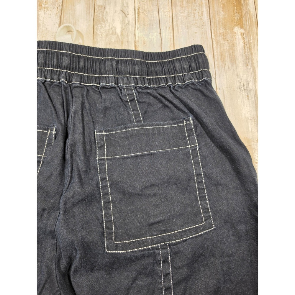 Maeve Anthropologie Linen Blend Wide Leg Contrast Stitch Pants Large - Picture 7 of 13